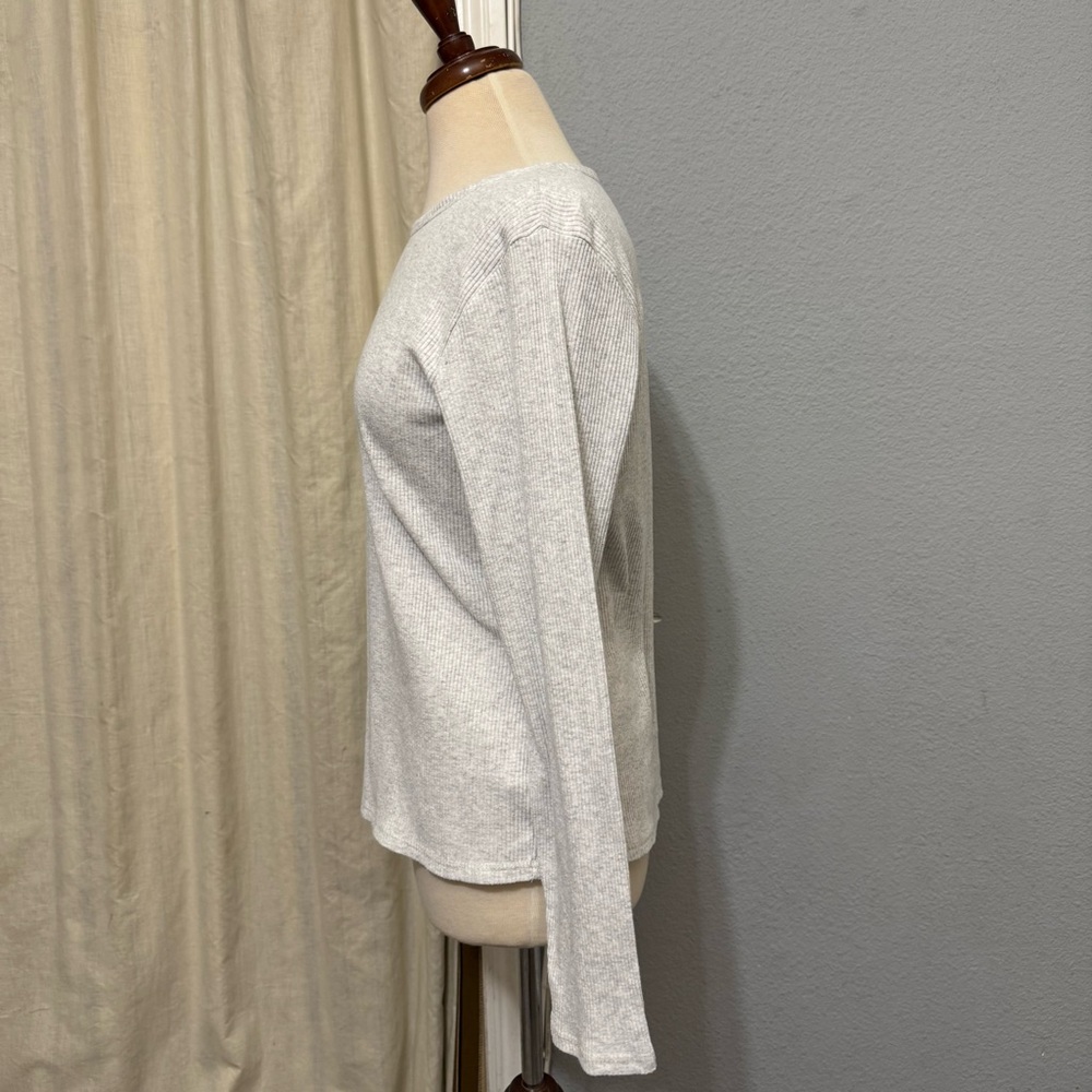 Old Navy Women Gray Long Sleeve Round Neck Cozy Top Size XL Cotton Blend‎ - Picture 7 of 13